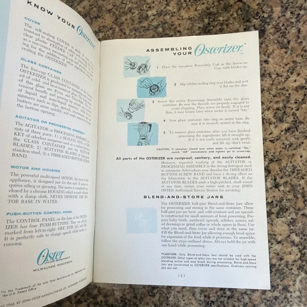 Osterizer Spin Cookery Blender Cookbook Paperback 1964 VTG 60s‎